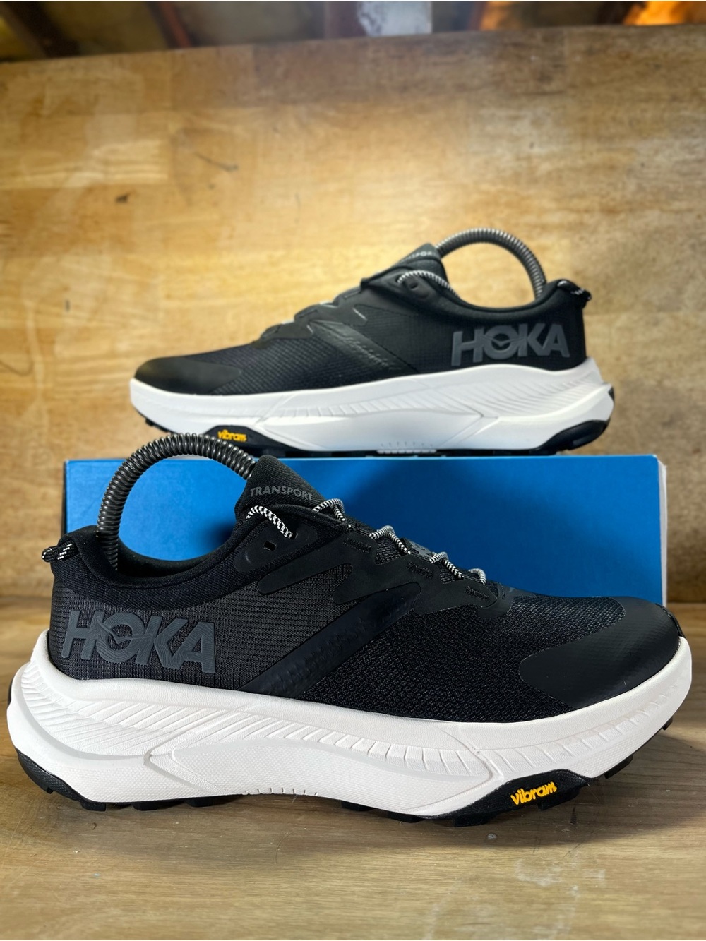 NEW Hoka One One Transport Womens Sz 8 Wide Walking Running Shoes Sneakers Black